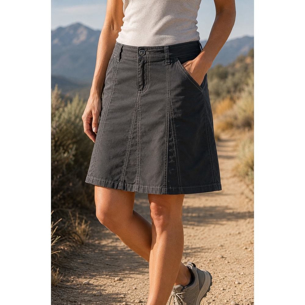 Kuhl Splash Vintage‎ Patina Dye Cotton Blend Hiking Outdoor Skirt Gray 2